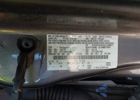 2014 Ford Focus Se from USA, damaged, VIN 1FADP3F2XEL438477